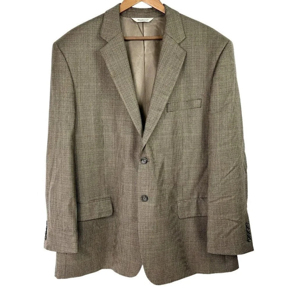 Mens Pronto Uomo Wool Blazer 48 Regular Sport Coat Suit Jacket Two Button Brown